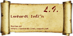 Lenhardt Iván névjegykártya